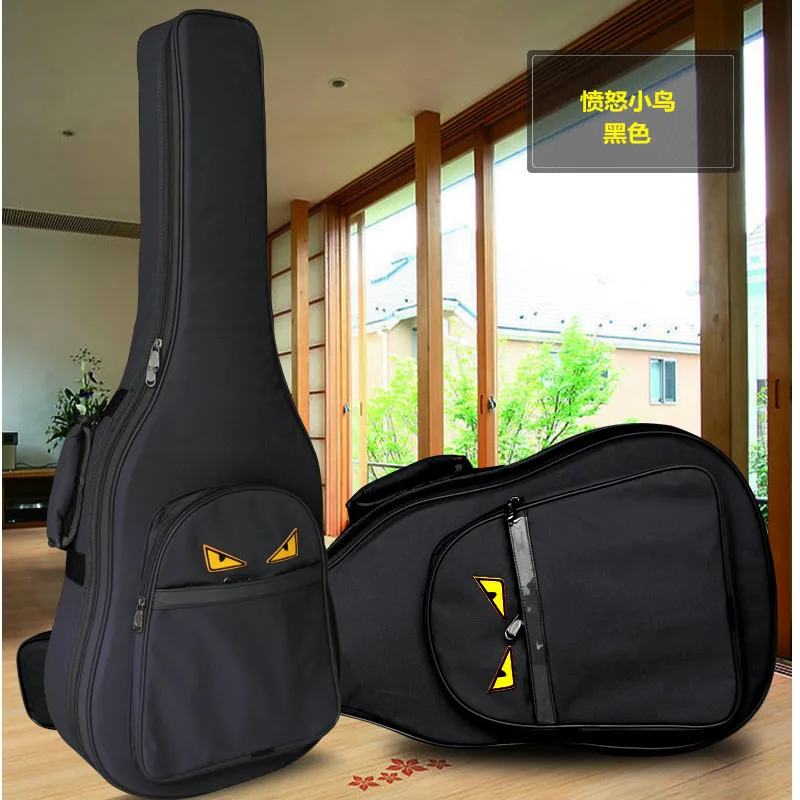 Waterproof thick padded portable 34 36 inches acoustic classical guitar bag soft case gig cover backpack with straps pink black guitar bag