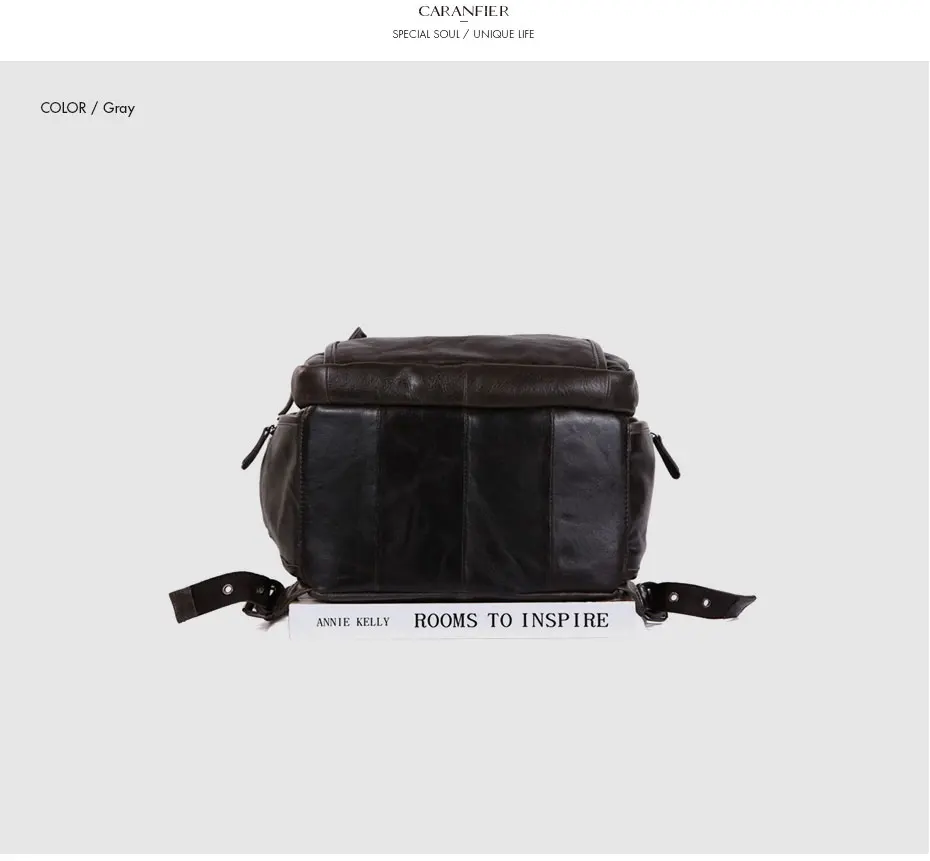 CARANFIER мужской рюкзак из натуральной яловой кожи дорожные сумки унисекс повседневные большие емкости мульти-функция 15 дюйм(ов) компьютерные