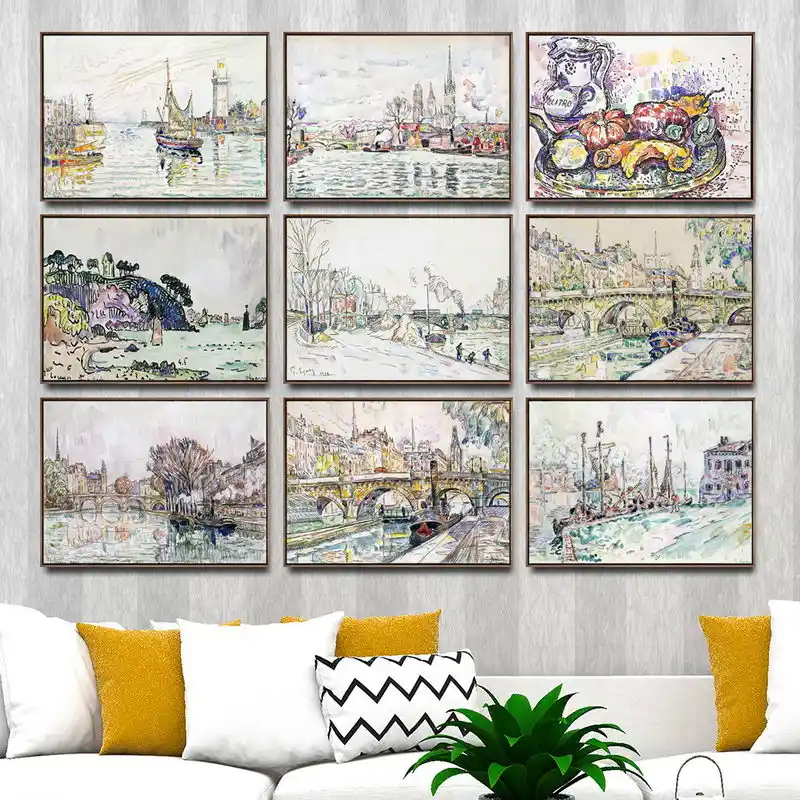 Home Decoration Art Wall Pictures Fro Living Room Poster Print Canvas Paintings French Paul Signac 4 Painting Calligraphy Aliexpress