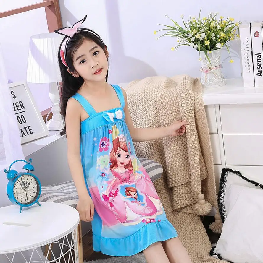Летние платья принцессы для девочек; Новинка; детская одежда; пижамы для малышей; хлопковая ночная рубашка; Детская домашняя одежда; одежда для сна для девочек; NT54 - Цвет: style 8