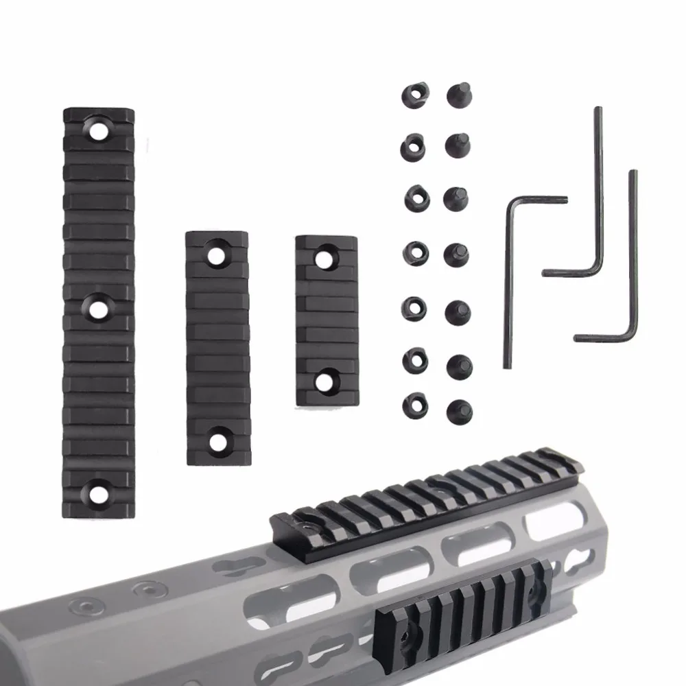 3 Sizes Tactical Hunting 2 5 Slot  3 7 Slot  5 13 slot Aluminum Keymod Scope Mount 55mm 75mm 135mm Picatinny Weaver Rail Airsoft Gun Shooting Accessory Rail Mount RL1-0023 (10)