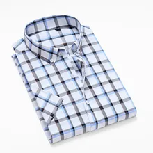 Качественная Хлопковая мужская рубашка высокого качества с короткими рукавами, модная клетчатая брендовая одежда с цветочным принтом, мужская повседневная рубашка