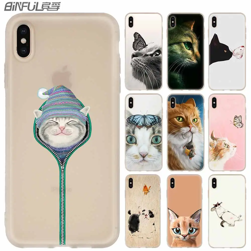 

MLLSE Butterfly Stand On Cat Nose Silicone Case FOR iPhone compatible 10 X XS Max XR For iPhone 5 5S SE 6S 6 4 4S 7 8 Plus