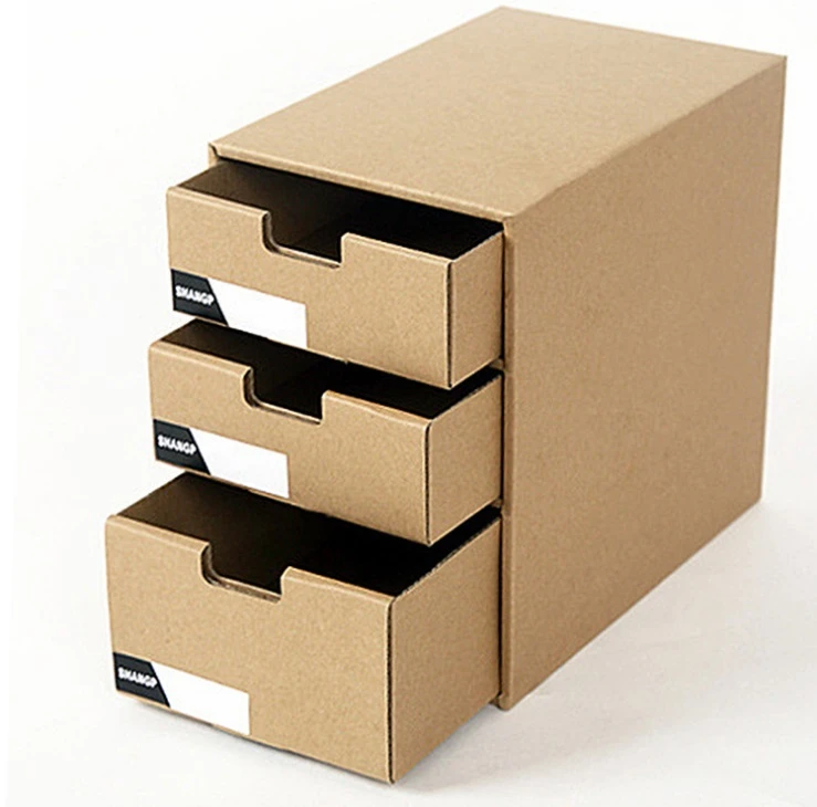 Cartón fuerte misceláneas ropa interior caja de almacenamiento cajón Oficina organizador Mesa documento organizador|Cajas y recipientes de almacenamiento| -