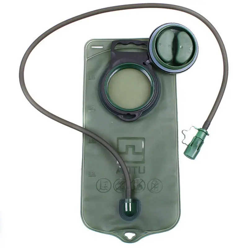 2L دراجة الفم الرياضات المائية المثانة الترطيب التخييم المشي لمسافات طويلة تسلق العسكرية الأخضر مقوس