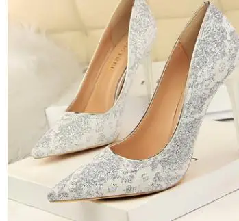 

2018 new European and American style banquet women's shoes high heels sexy nightclub high-heeled shallow mouth pointed