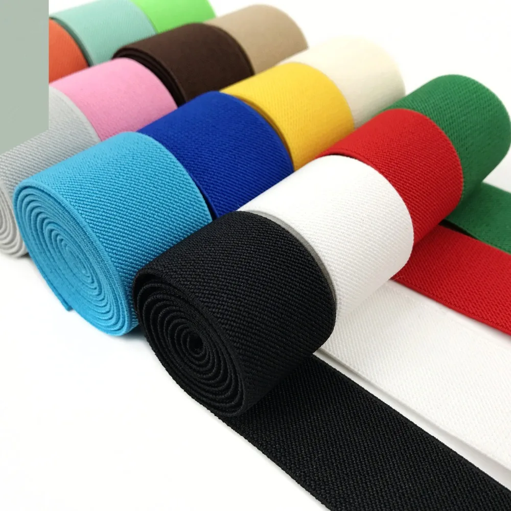 3.8cm double twill loose tight elastic rope flat rubber band waist elastic band with accessories
