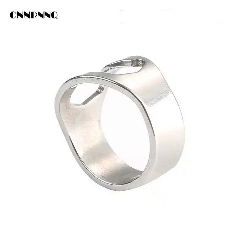 2pcs Creative Stainless Steel Wine Opener Finger Ring Opener Beer