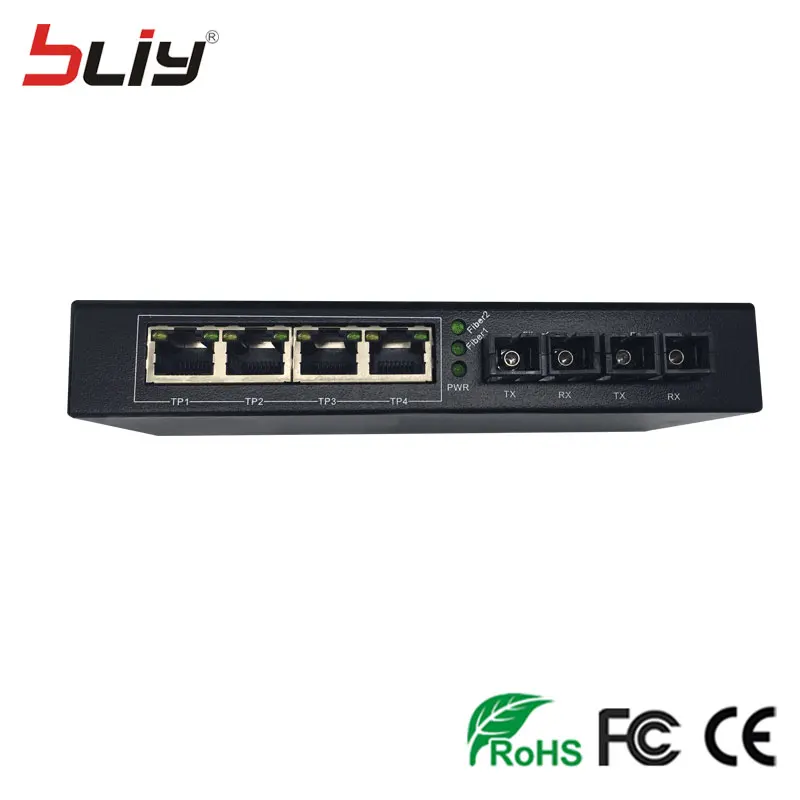 Bliy 2G4FEP poe коммутатор гигабит 4 poe порт 2 волоконный порт 20 км инжектор с 1 гигабит ftth волоконно-оптический коммутатор порт ethernet коммутатор