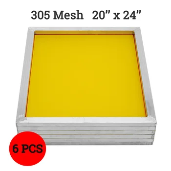 

Doersupp 6pcs/set 305 Mesh Yellow Aluminum Silk Screen Printing Press Frame Screens Printing Out Size 50x60cm