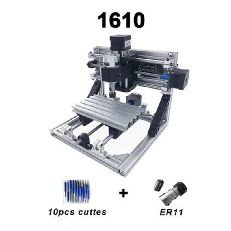 DIY фрезерный станок с чпу наборы 1610 GRBL управления резьба по дереву фрезерный гравировальный станок(рабочая зона 16x10x4,5 см, 3 оси - Цвет: cnc1610-BP