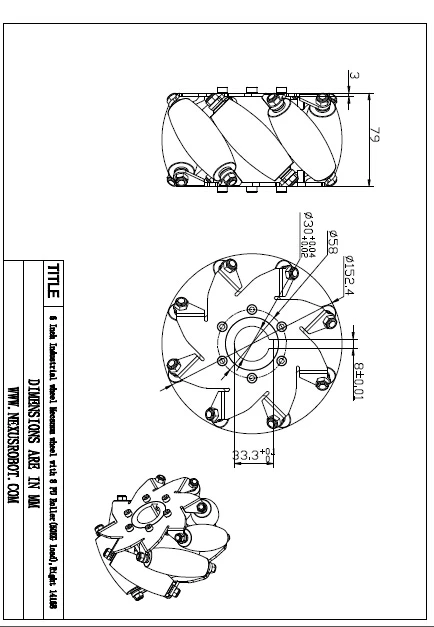 6 дюймов heavy duty mecanum колесо с 8 импортированный материал ПУ ролик 14167