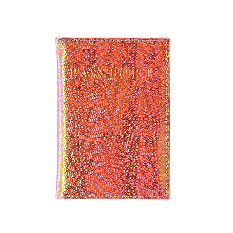 DIKEDAKU модная Переливающаяся Обложка для паспорта, розовая, для женщин, классная, из искусственной кожи, Обложка для паспорта, для путешествий, блестящая, твердая, Обложка для паспорта - Цвет: Оранжевый