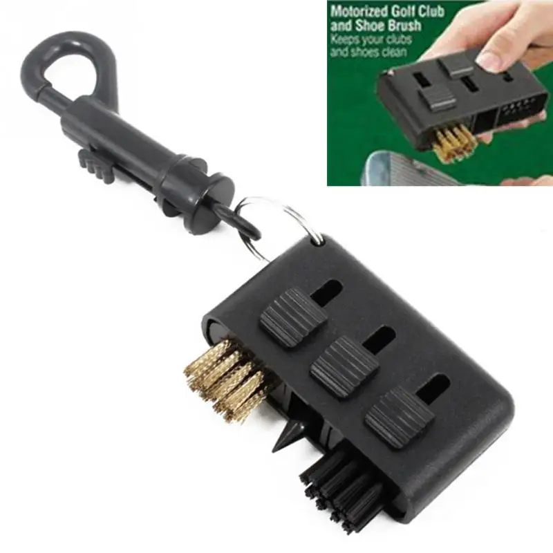 

3-in-1 Golf Club Groove Putter Wedge Ball Cleaning Brush Cleaner Spikes Pocket Kit Tool Golf Training Aids Accessories #15