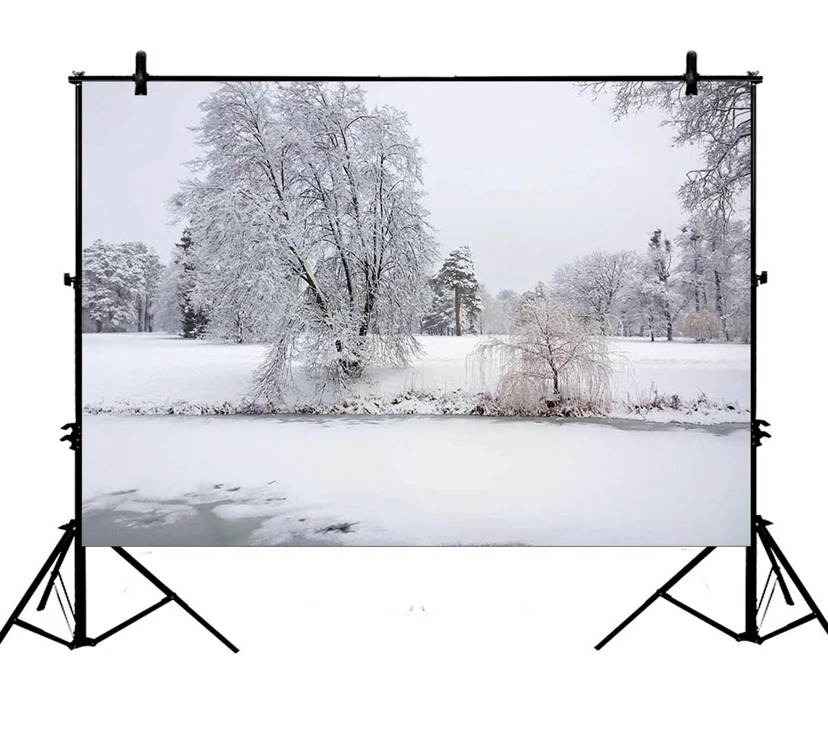 

5x7ft Snow Winter Trees Home Decoration Polyester Photo Background Portrait Backdrop
