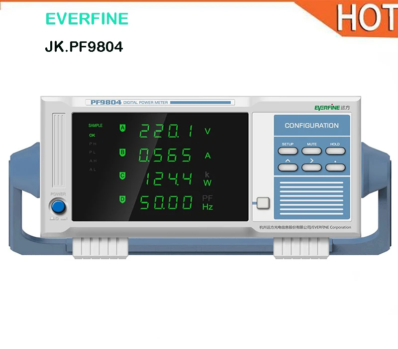 

Everfine digital power meter PF9804 AC and DC parameter tester upper and lower limit alarm function