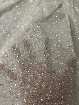 

Pretty design glued Glitter Fabric Cyndi-1011227 Shinning glitter for Party or wedding Dress