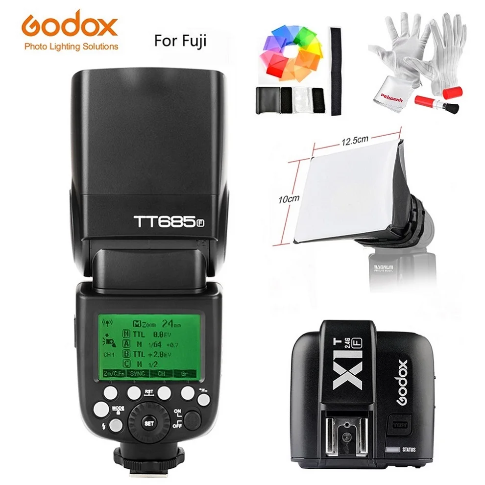 Godox Вспышка TT685F для камеры Fujifilm вспышка X1T-F передатчик ttl HSS GN60 высокая скорость 1/8000S 2,4G для Fuji X-Pro2/1 X-T20