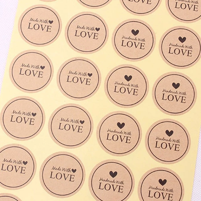 3.8cm Transparent Heart shape Seal Label Stickers Handmade With Love For  Valentine's day Wedding Party Favor Sticker Gift decor - AliExpress
