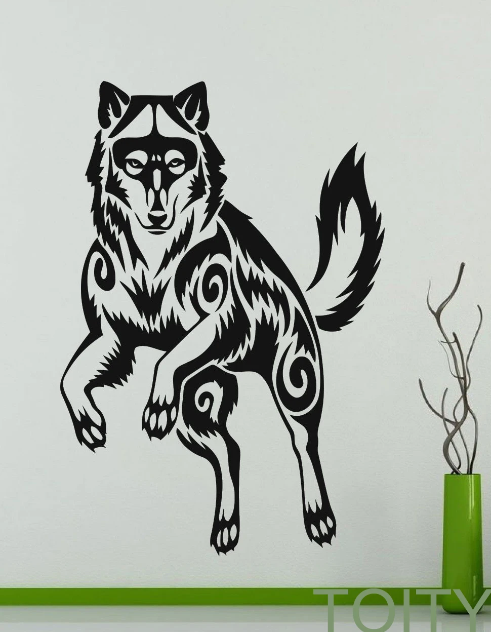 buy Wolf Jump Wall Sticker Wild Animals Nursery Vinyl Decal Home Living Room Interior Decoration Waterproof High Quality Mural