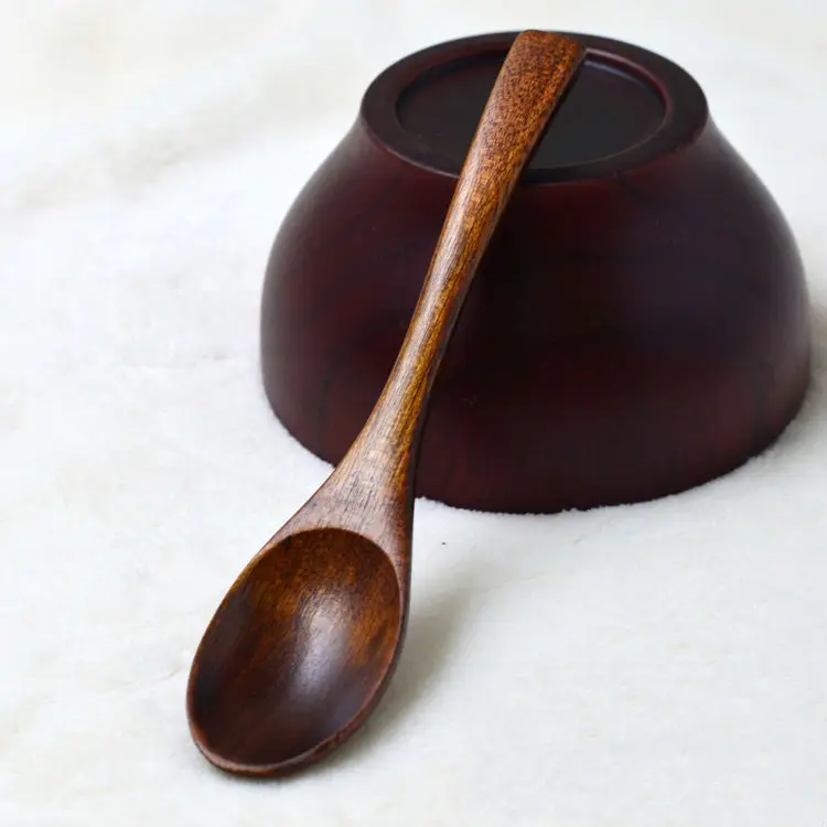 15-3cm Wooden Spoon Soup Coffee Dessert Ice Cream Cake Spoons Kids Tableware (3)