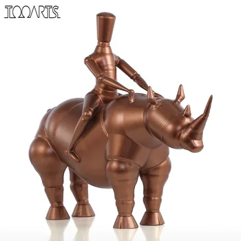 

Tooarts Tomfeel Tooarts Rhinoceros Knight Modern Sculpture Resin Knight Figurine Home Decoration Accessories Resin Miniatures