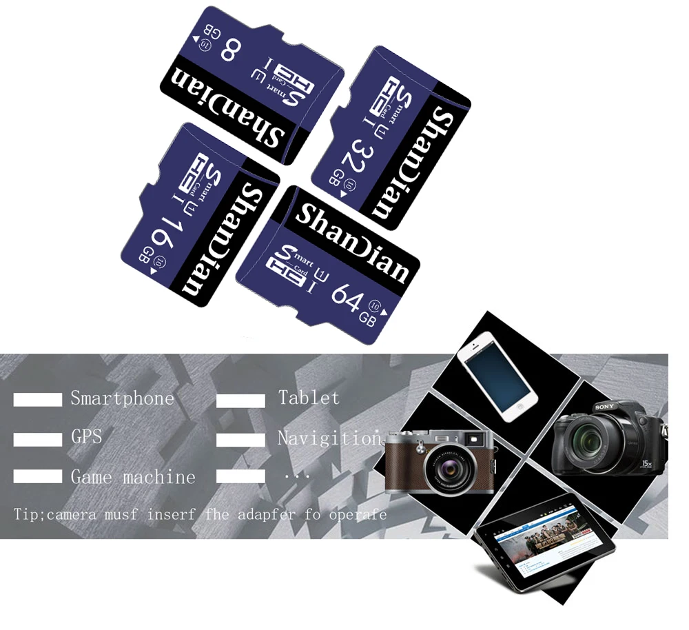 SHANDIAN Смарт SD карта 128 Гб карта памяти высокая скорость класс 10 64 ГБ 32 ГБ Мини TF карта для телефонов камеры