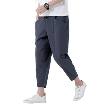 

Plus Size M-5XL Men Loose Cotton Casual Harem Pant Male Chinese style Fashion Loose Wide Leg Trousers Joggers Sweatpants