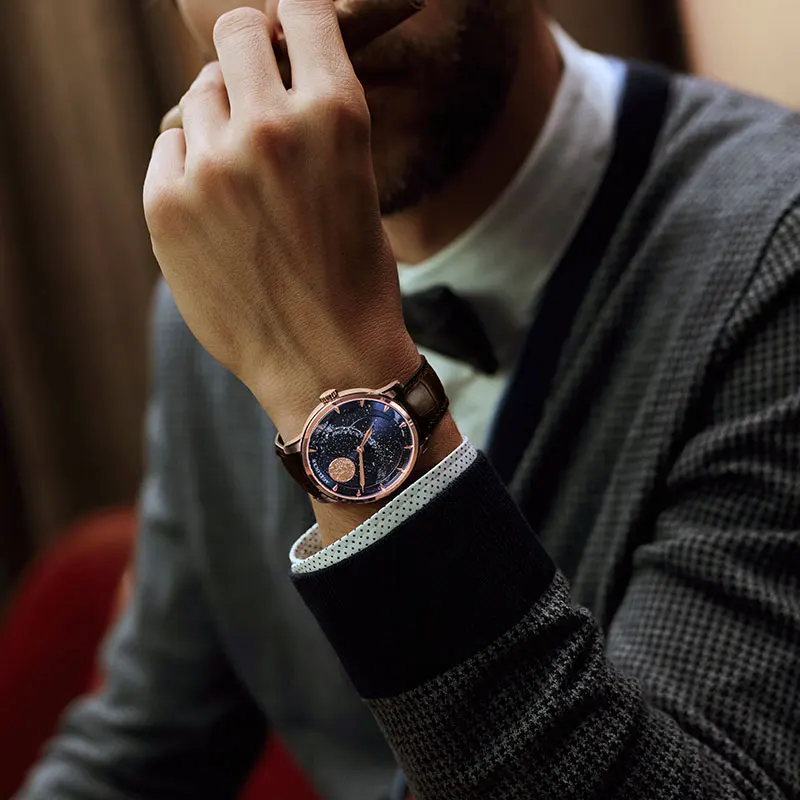 AGELOCER Moon Phase часы швейцарские мужские Элитный бренд Мощность резерв 80 часов Moonphase