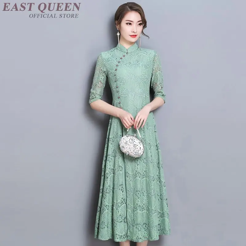 Китайское свадебное платье, китайское традиционное Восточное женское платье Ципао, Элегантное открытое длинное платье с цветочным рисунком AA3410 F