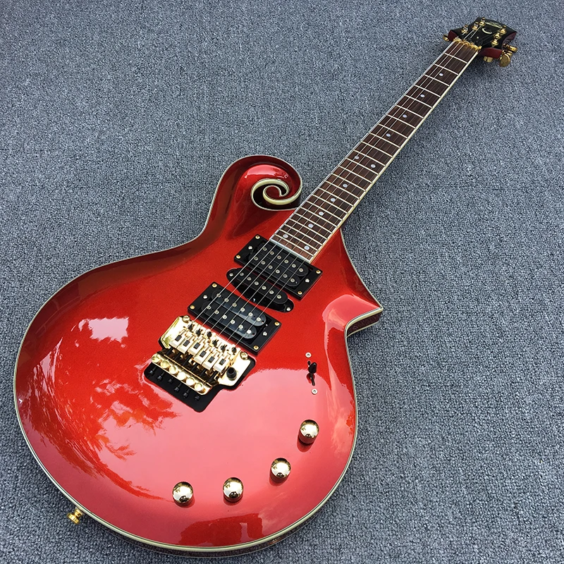 

in stock,High quality Custom Electric guitar,24 frets Rosewood fingerboard with gold floyd rose,Metal red electric guitar!