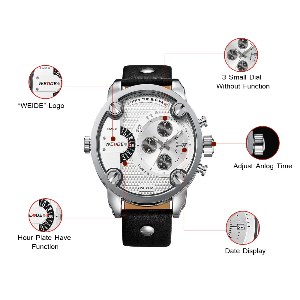 WEIDE автоматические часы кожаные мужские Роскошные спортивные relogios оригинальный