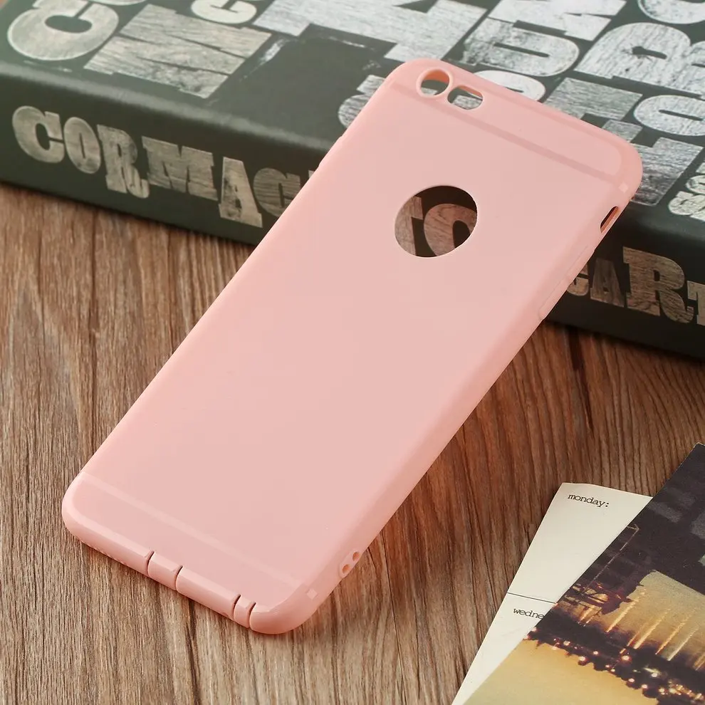 

5pcs Silicone Pink Matte Back Cover Shockproof Protective Phone Case Shell For iPhone 6/6S Plus
