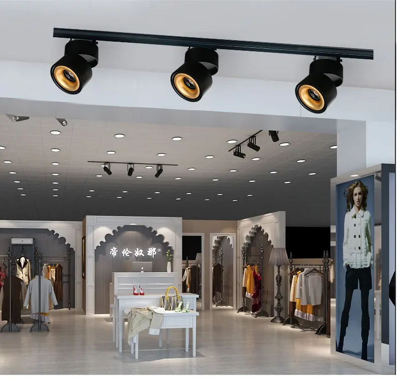 COB LED Track Light 4 Wires 3 Phase LED Rail Lamps 360 Degree Rotatable LED Track Lighting for Home Stores Shop (23)