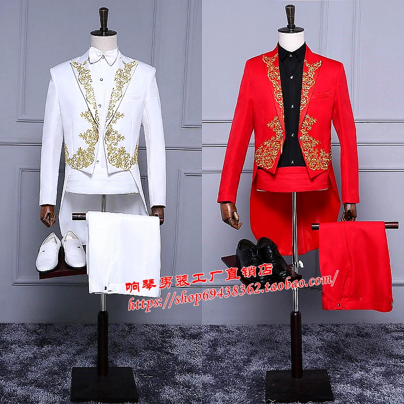 

Conductor singer dance costumes dance costumes tuxedo suits host men suit