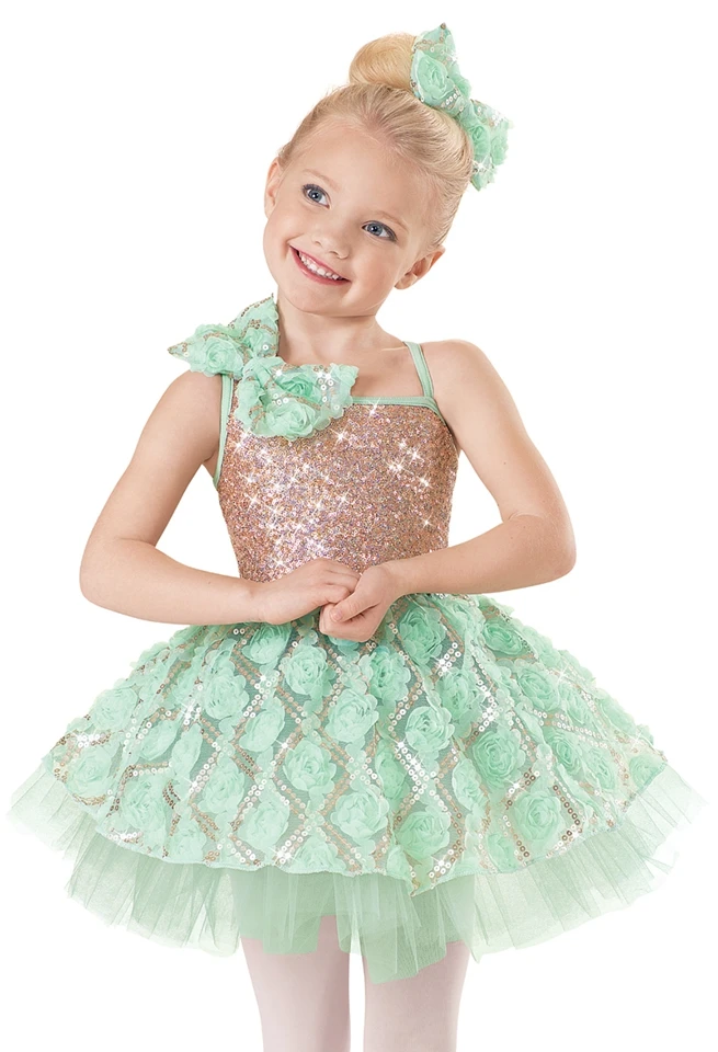 New shiny green pink yellow bling girl kids tu tu princess Ballet Dress lyrical Bailarina Balet birthday party dress