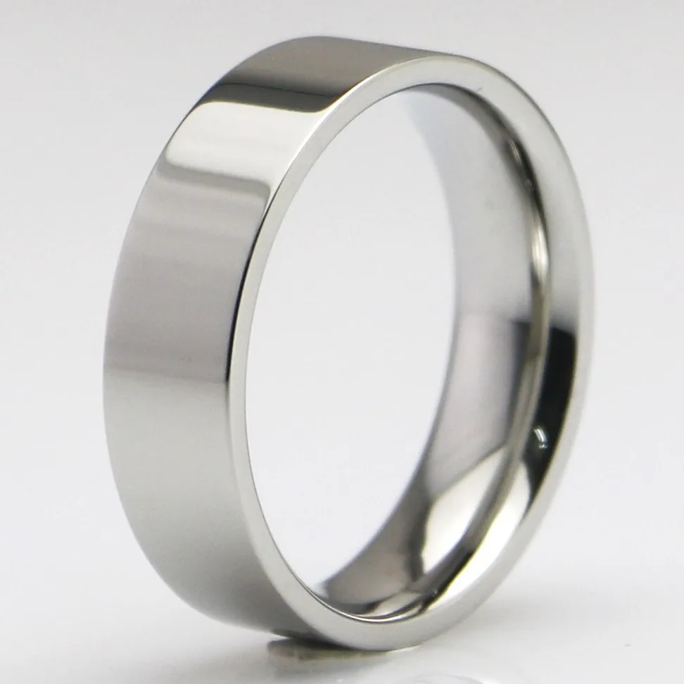 100pcs Quality High polished Comfort fit 6mm Band Classic Stainless Steel 316L Rings Wholesale Men Women Fashion Jewelry Lots 2