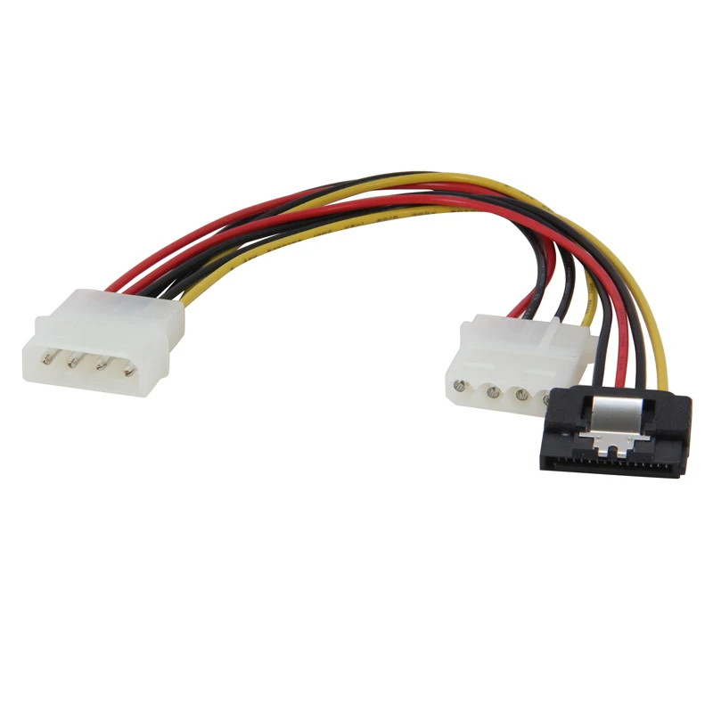 4 контактный Удлинительный кабель Molex 8 дюймов с 15 контактным разъемом SATA для ATX 12