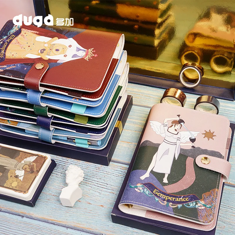 

Retro Vintage Leather Cover Notebook Diary Tarot Cards Design Paper Note Book Replaceable Traveler Notepad Stationery Supplies