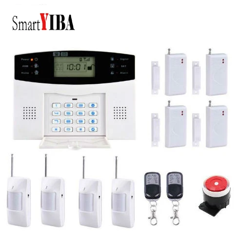 

SmartYIBA Wireless GSM Autodial Intruder Alarm 433Mhz Sensors Alarm Kits Home Security Auto Dialing SMS Remote Control