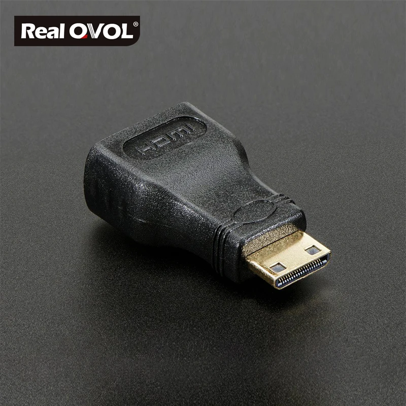 

RealQvol HDMI mini Male to Female M/F MINI Gender Changer Adapter 19-PIN HDMI female type A to HDMI Mini male Jack Adapter