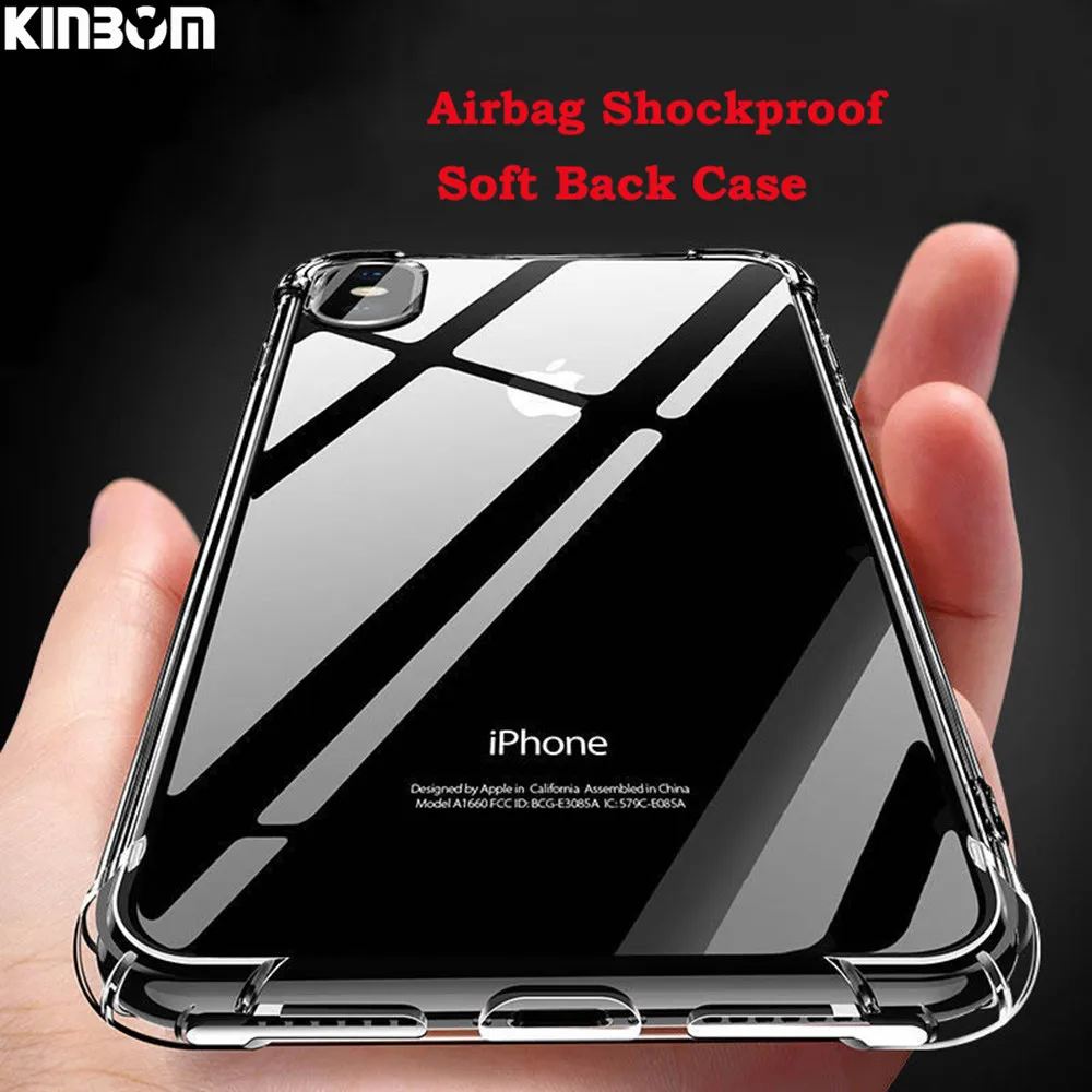 KINBOM для IPhone X 6 6s 7 8 плюс прозрачный телефон чехлы Iphone 10 5S SE мягкий силиконовый