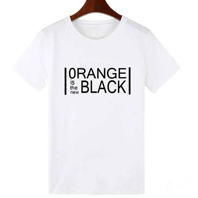 Pkorli Harajuku футболка женская оранжевая Новая Черная Oitnb хлопок короткий рукав