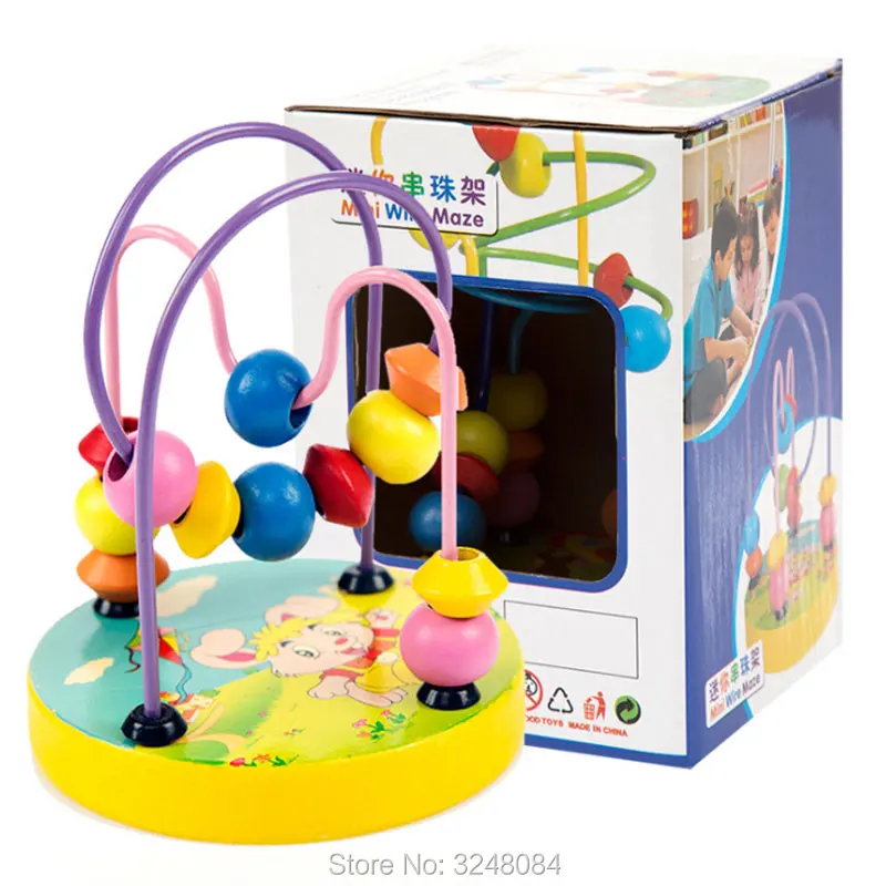 1 шт., Детские Разноцветные деревянные мини-игрушки с бусинами, развивающие игровые Игрушки для маленьких детей, Детские Обучающие инструменты