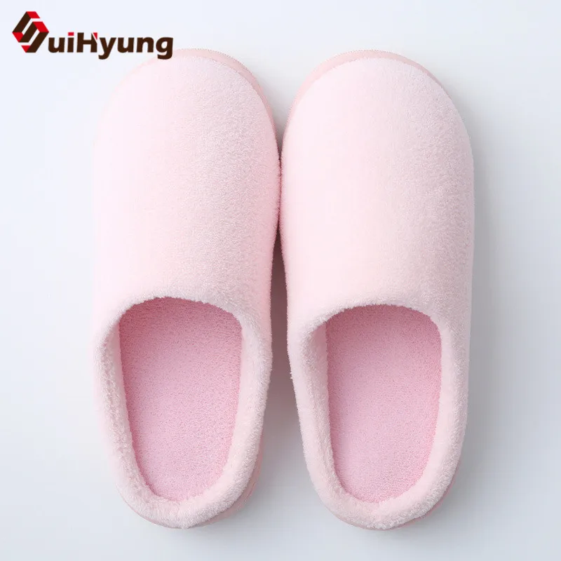 

Suihyung Women's Slippers Winter Warm Flock Indoor Shoes Plush Slippers Female Coral Fleece Bedroom Floor Flat Shoes Flip Flops