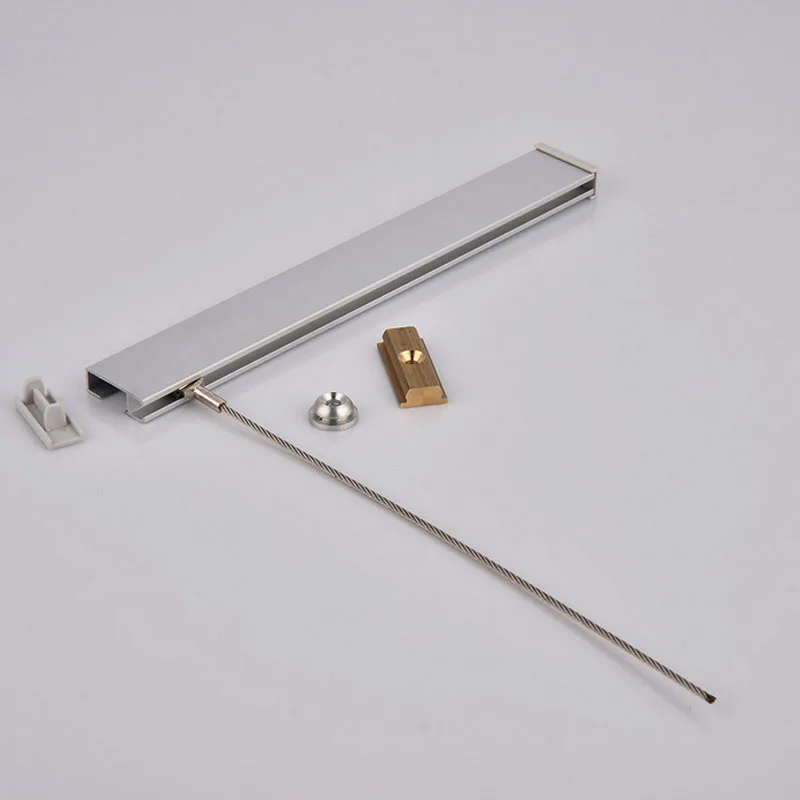 

(Pack/2sets) 2 M Aluminum Alloy Track Rail Display System Kit with 1.82M Rope Hook for Shop Fitting,Shelving,Picture & Gallery