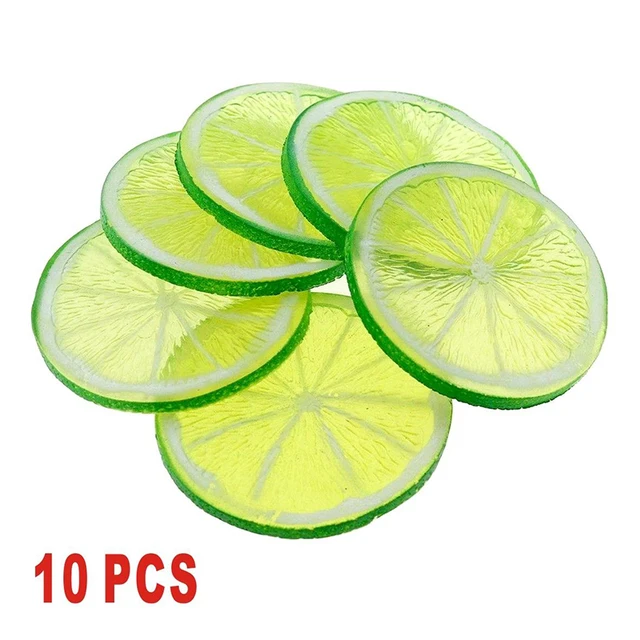 us 2 76 40 off 10pcs 5cm lifelike decorative artificial plastic lemon slice home decor fake fruit green orange yellow in artificial fruits from home