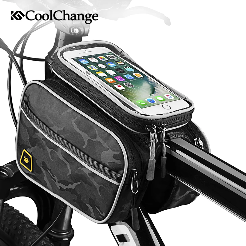 Велосипедная сумка CoolChange с защитой от дождя на верхнюю трубу чехол для сотового