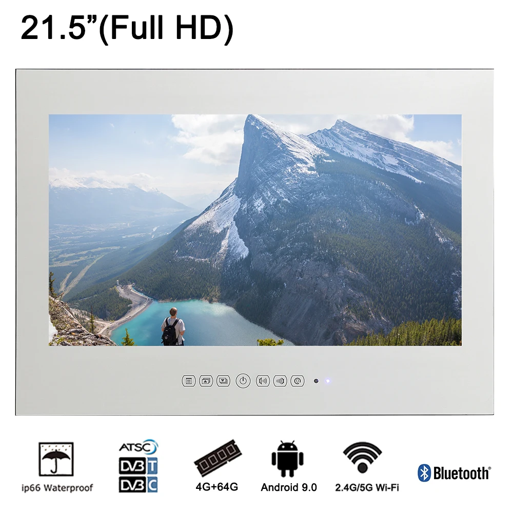 

Souria 21.5" Magic Smart WiFi Android Mirror 1080P HD LED Waterproof TV Kitchen Sauna Television Wall Mount