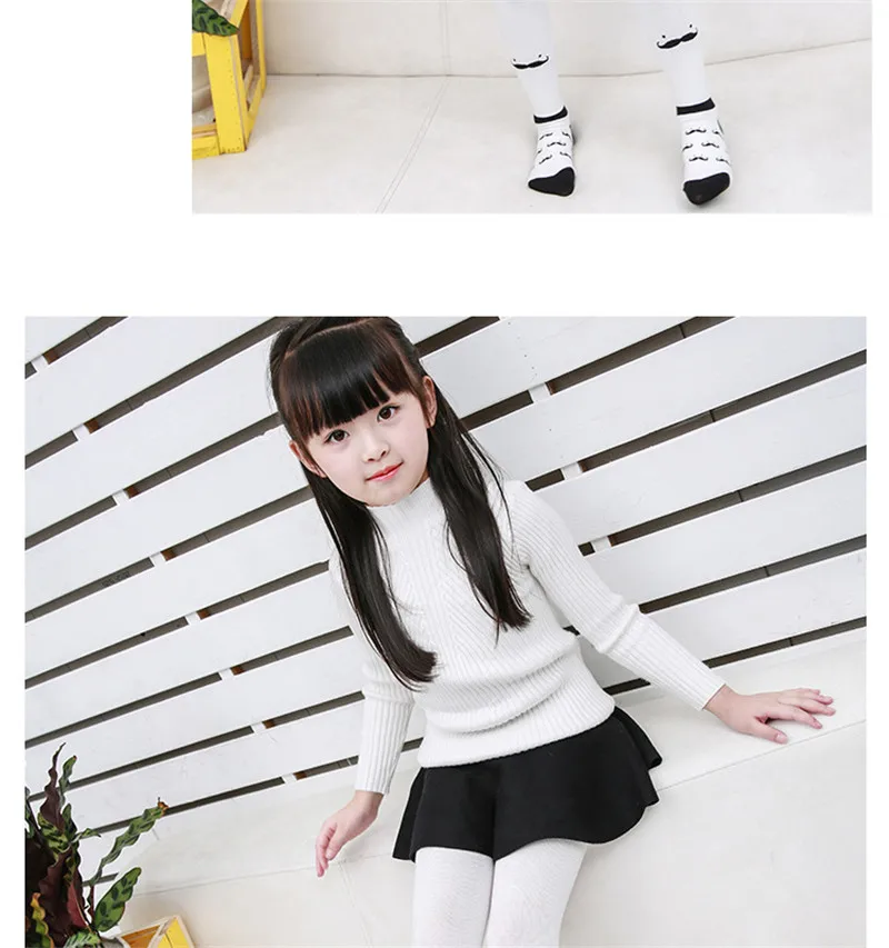 Autumn Girl's Cotton Cute Tights & Stockings Bearded Cartoon Girls Pantyhose Female Children Tights Kids Pantyhoses01
